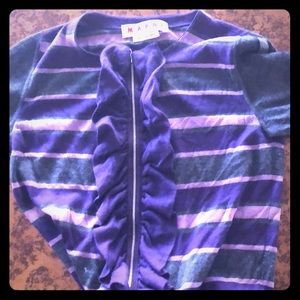 Marni wool zip up sweater purple/gray 46